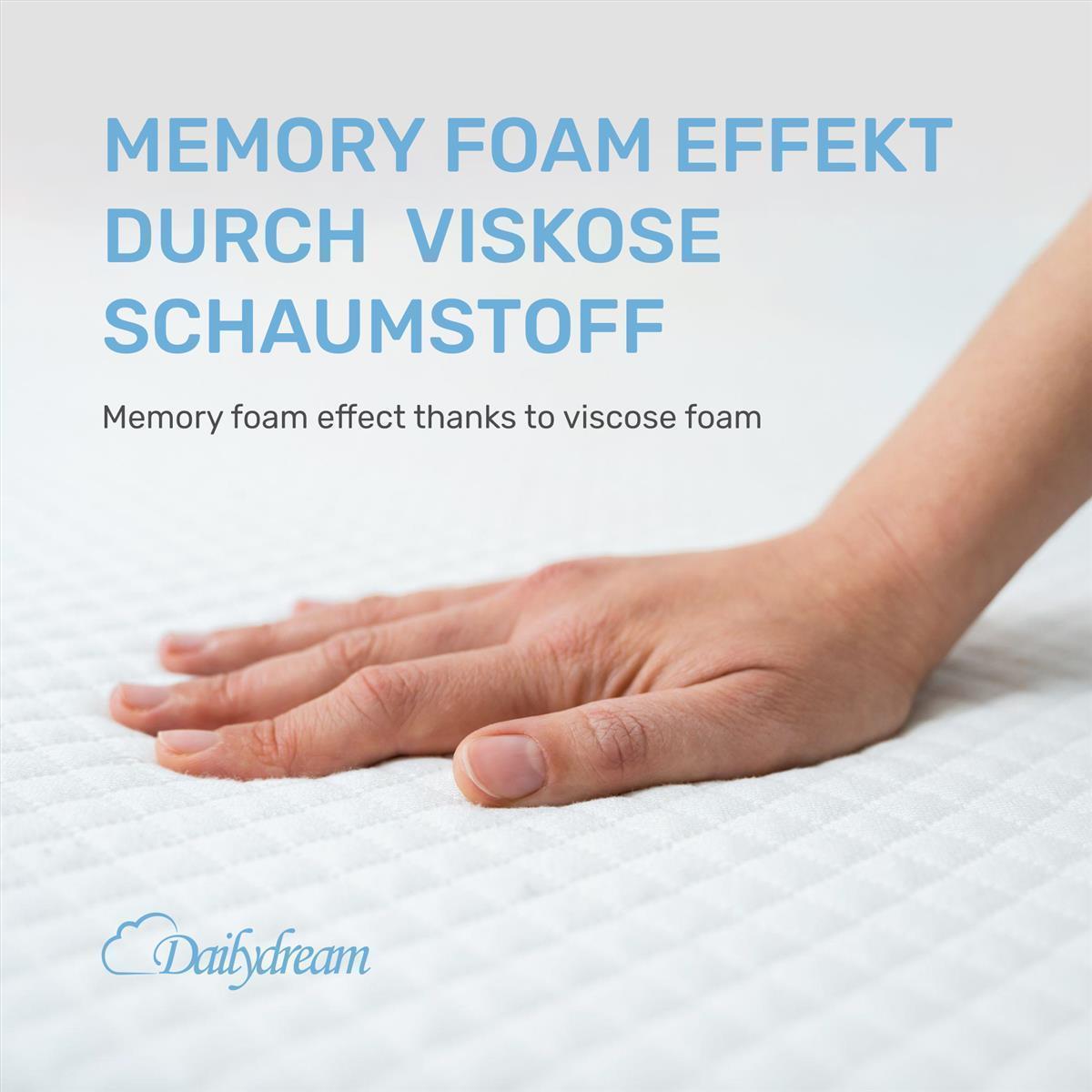 Dailydream viscoelastischer Matratzentopper “Model M“ mit Memory Foam Effekt, 180x200x9cm, Edition "Standard"