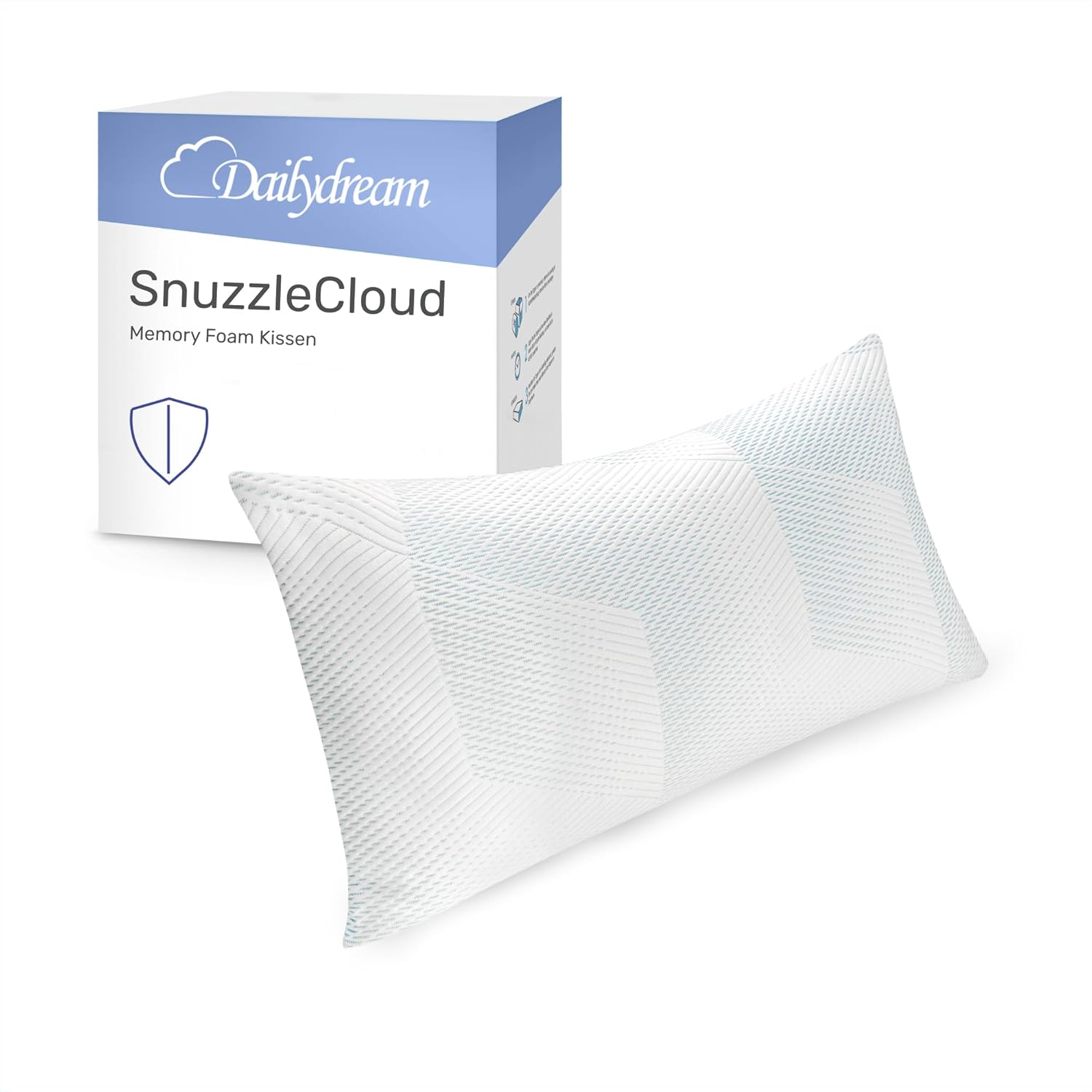 Dailydream SnuzzleCloud Memory Foam Kissen, ergonomisches Nackenstützkissen, 80x40x20 cm, Weiß