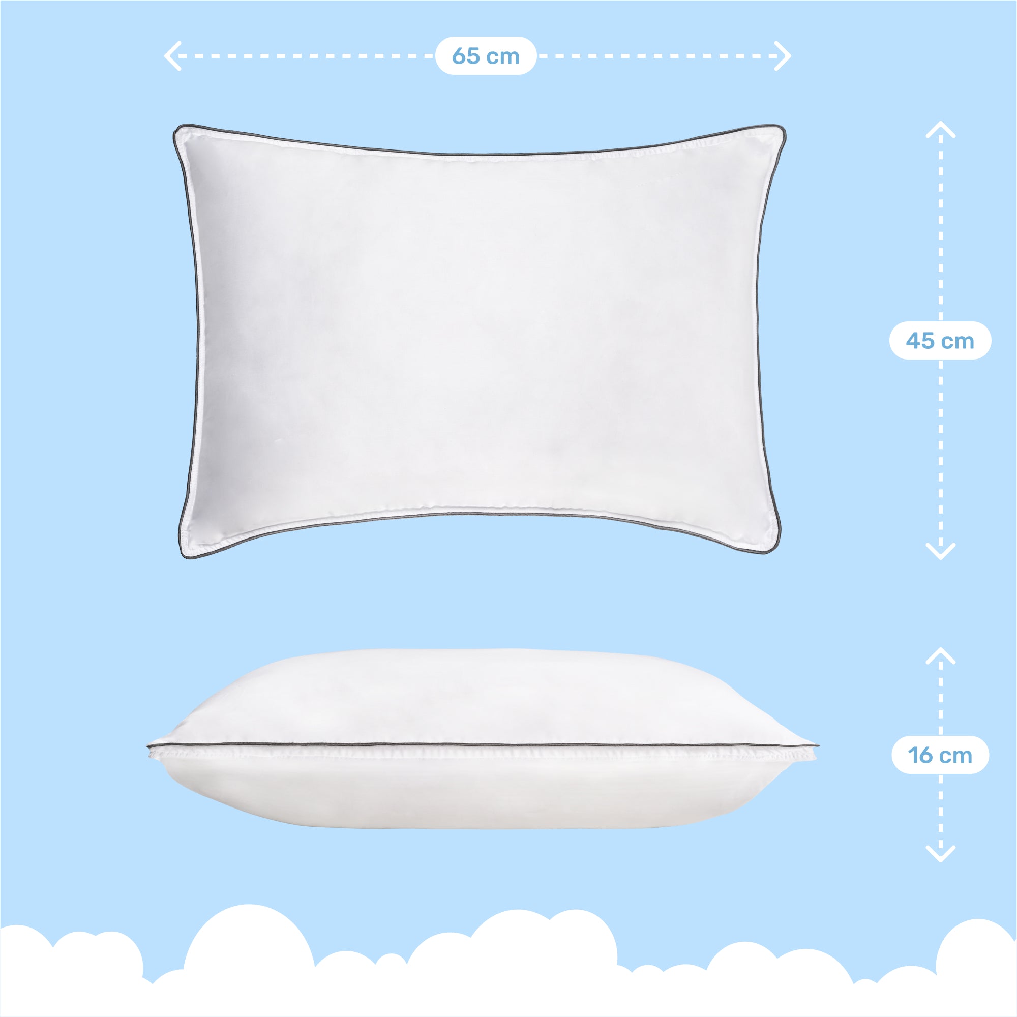 Dailydream CozyCloud Twist cuscino reversibile in microfibra e cuscino in memory foam, 65 x 45 cm